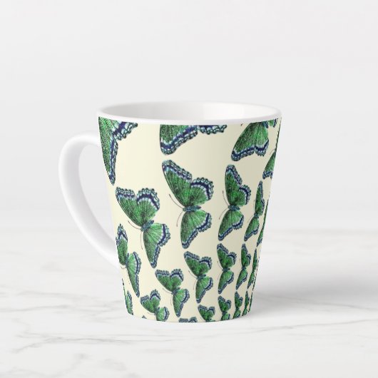 Flug des Musters der grünen Vintagen Schmetterling Milchtasse (Linke Ecke)