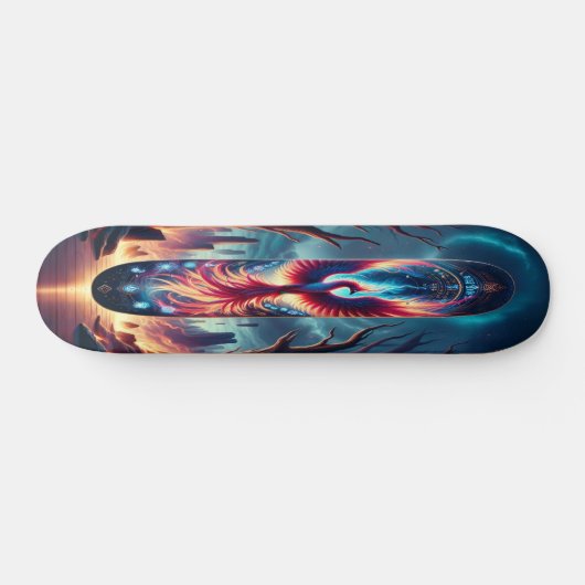 "Flug des Phönix: Verzaubertes Twilight Skateboard (Horizontal)
