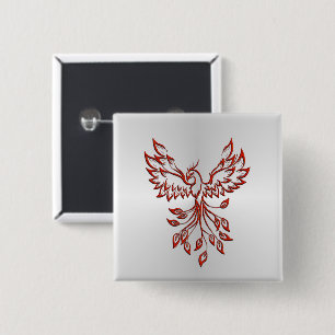 Flug eines Phoenix-Silberknopfes Button