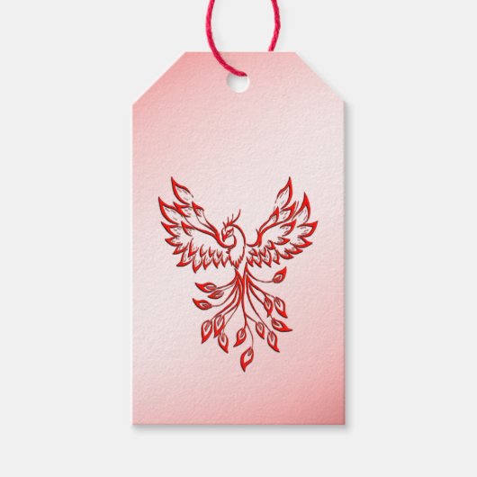Flug eines Phönix Rot auf Rosa Geschenkanhänger (Vorderseite)