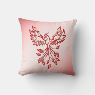 Flug eines Phönix Rot auf Rosa Kissen
