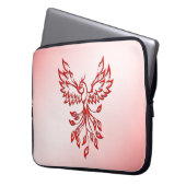 Flug eines Phönix Rot auf Rosa Laptopschutzhülle (Vorderseite Links)