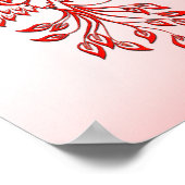 Flug eines Phönix Rot auf Rosa Poster (Ecke)