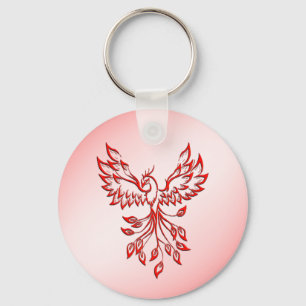 Flug eines Phönix Rot auf Rosa Schlüsselanhänger