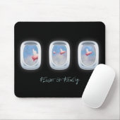 Flug Extravaganter Schweine fliegen an Flugzeugfen Mousepad (Mit Mouse)
