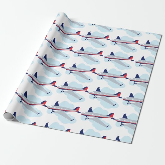 Flug-Flugzeug Geschenkpapier (Ungerollt)