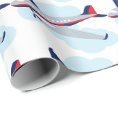Flug-Flugzeug Geschenkpapier (Rolleneckpunkt)