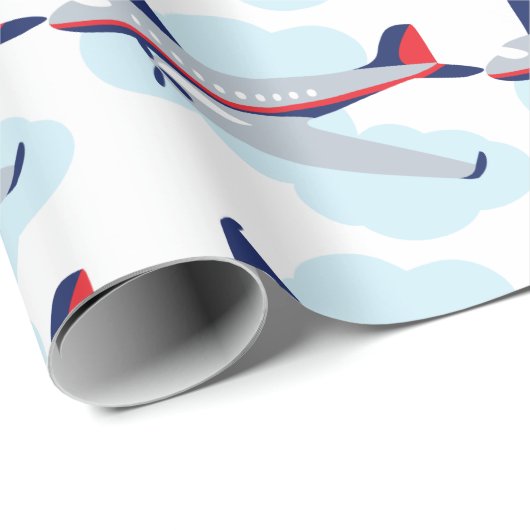 Flug-Flugzeug Geschenkpapier (Rolleneckpunkt)