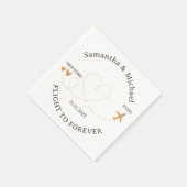 Flug Flugzeug Reise Herz Hochzeit Serviette (Ecke)