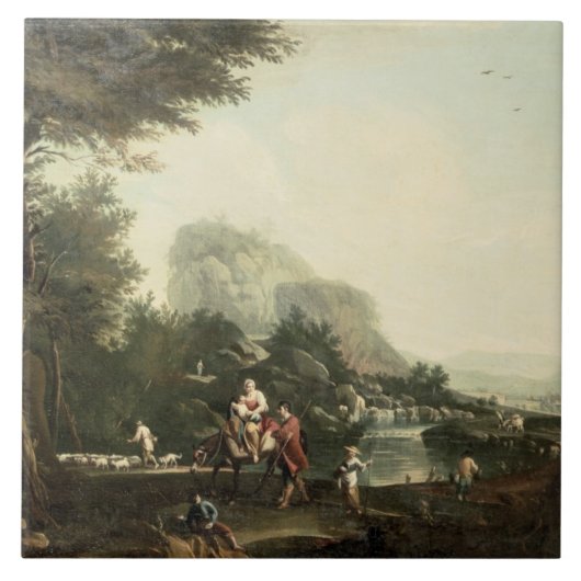 Flug in Ägypten Fliese (Vorderseite)