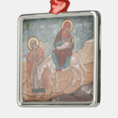 Flug in Ägypten-Weihnachtsverzierung Silbernes Ornament (Links)