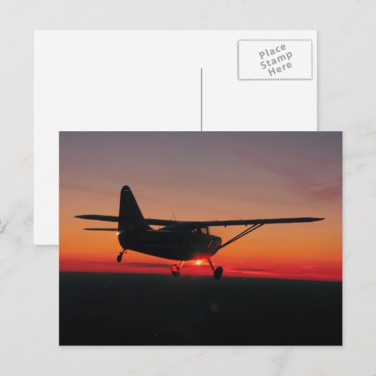 Flug in den Sonnenuntergang Postkarte (Vorne/Hinten)