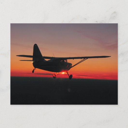 Flug in den Sonnenuntergang Postkarte (Vorderseite)