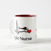 Flug-Krankenschwester QRS u. Hubschrauber-Entwurf Zweifarbige Tasse (Vorderseite Links)