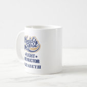 Flug-Lehrer-personalisiertes Tassen-Geschenk Kaffeetasse (Vorderseite Links)