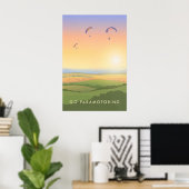 Flug mit Paramotor Reiseplakat Poster (Heimbüro)