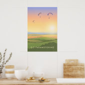 Flug mit Paramotor Reiseplakat Poster (Küche)