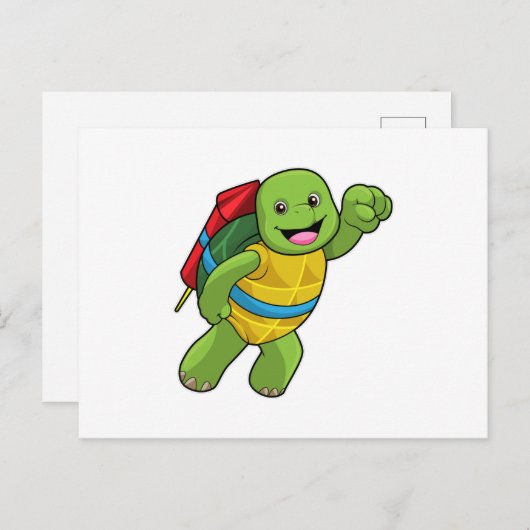 Flug mit Rakete Postkarte (Vorne/Hinten)