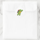 Flug mit Rakete Runder Aufkleber (Tasche)