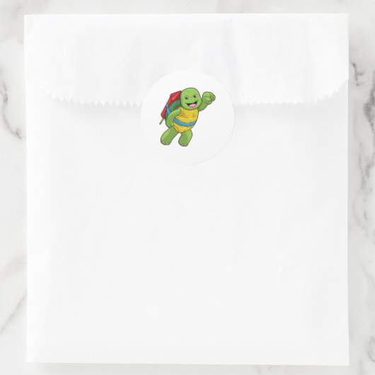 Flug mit Rakete Runder Aufkleber (Tasche)