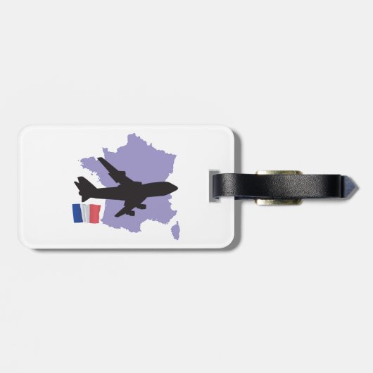 Flug nach Frankreich Gepäckanhänger (Rückseite horizontal)