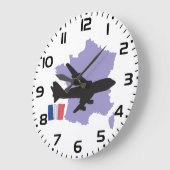 Flug nach Frankreich Große Wanduhr (Winkel)