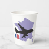 Flug nach Frankreich Pappbecher (Vorderseite)