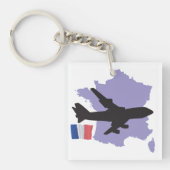 Flug nach Frankreich Schlüsselanhänger (Vorderseite)