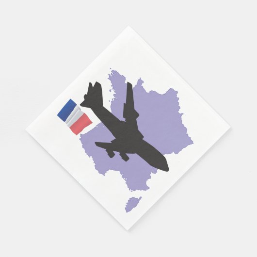 Flug nach Frankreich Serviette (Ecke)