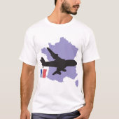 Flug nach Frankreich T-Shirt (Vorderseite)