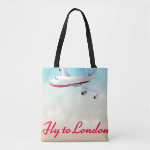 Flug nach London Flugzeugposter Tasche