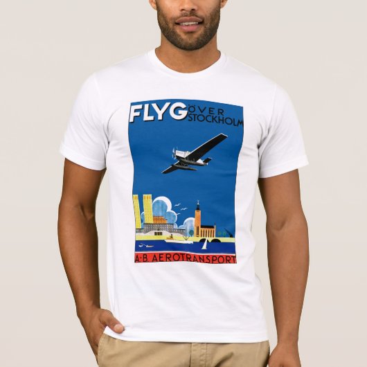 Flug nach Stockholm T-Shirt (Vorderseite)