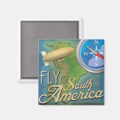 Flug nach Südamerika Magnet (Vorderseite/Rückseite)