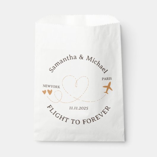 Flug Reise vorbereiten Geschenk Hochzeit Geschenktütchen (Vorderseite)