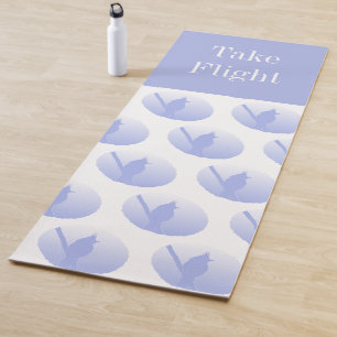 Flug ruhig aufbauende blaue Vogelsilhouette Yogamatte