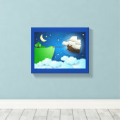 Flug Schiff bei der Anlandung Leinwanddruck (Insitu (Holzboden))