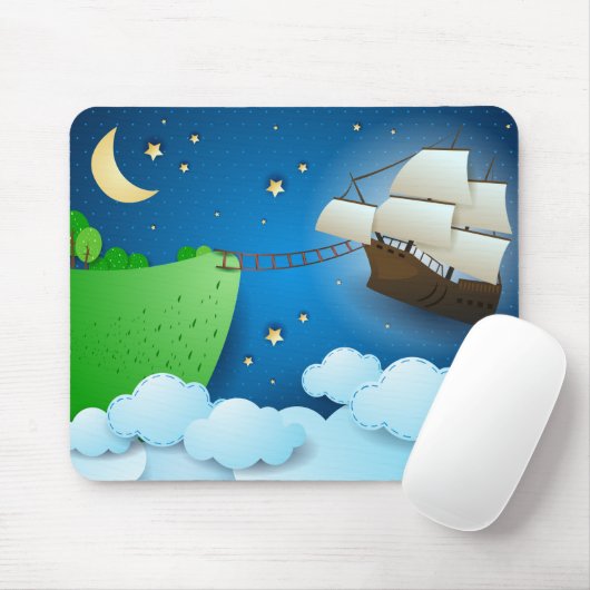 Flug Schiff bei der Anlandung Mousepad (Mit Mouse)