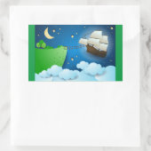 Flug Schiff bei der Anlandung Rechteckiger Aufkleber (Tasche)