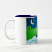 Flug Schiff bei der Anlandung Zweifarbige Tasse (Links)