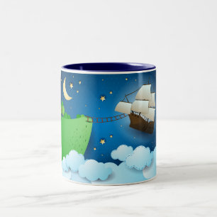 Flug Schiff bei der Anlandung Zweifarbige Tasse