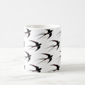 Flug Schwarze Schwalben Muster Kaffeetasse (Mittel)