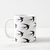 Flug Schwarze Schwalben Muster Kaffeetasse (Links)