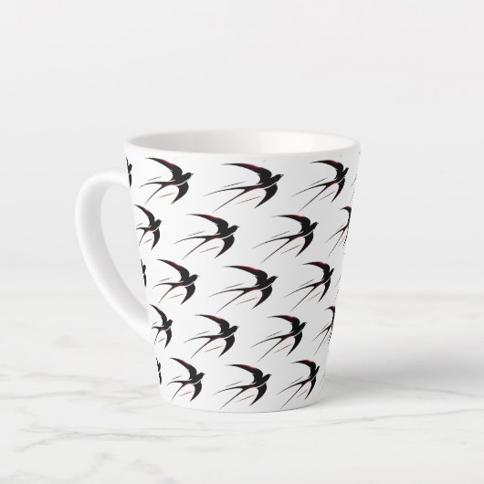 Flug Schwarze Schwalben Muster Milchtasse (Linke Ecke)