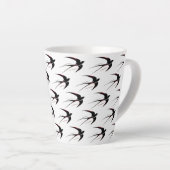 Flug Schwarze Schwalben Muster Milchtasse (Rechte Ecke)
