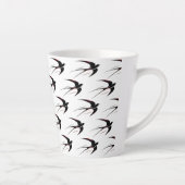Flug Schwarze Schwalben Muster Milchtasse (Rechts)