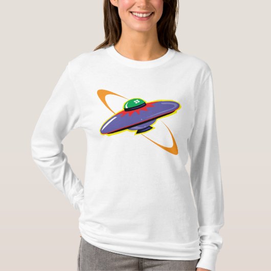 Flug-T - Shirt des Fantasie-Raumschiff-/UFO (Vorderseite)