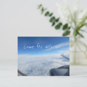 Flug - Über den Wolken fliegen Postkarte (Stehend Vorderseite)