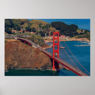 Flug über die Golden Gate Bridge in San Francisco Poster