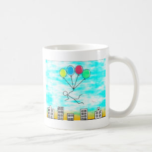 Flug über die Stadt mit Ballonen Kaffeetasse