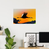 Flug über Ozeane Poster (Heimbüro)